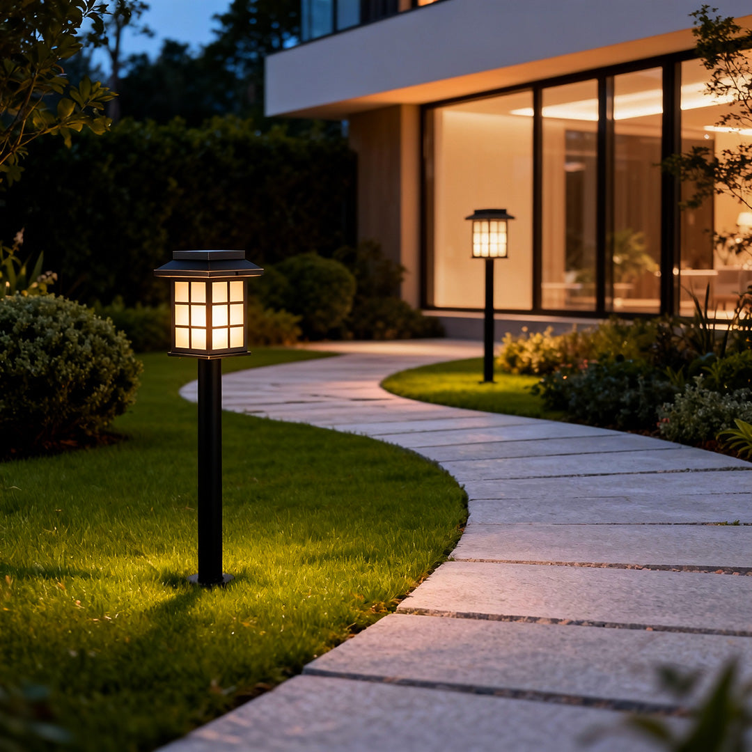 Solar LED Path Light Outdoor Copper Garden Landscape Walkway Ground Stake Lighting