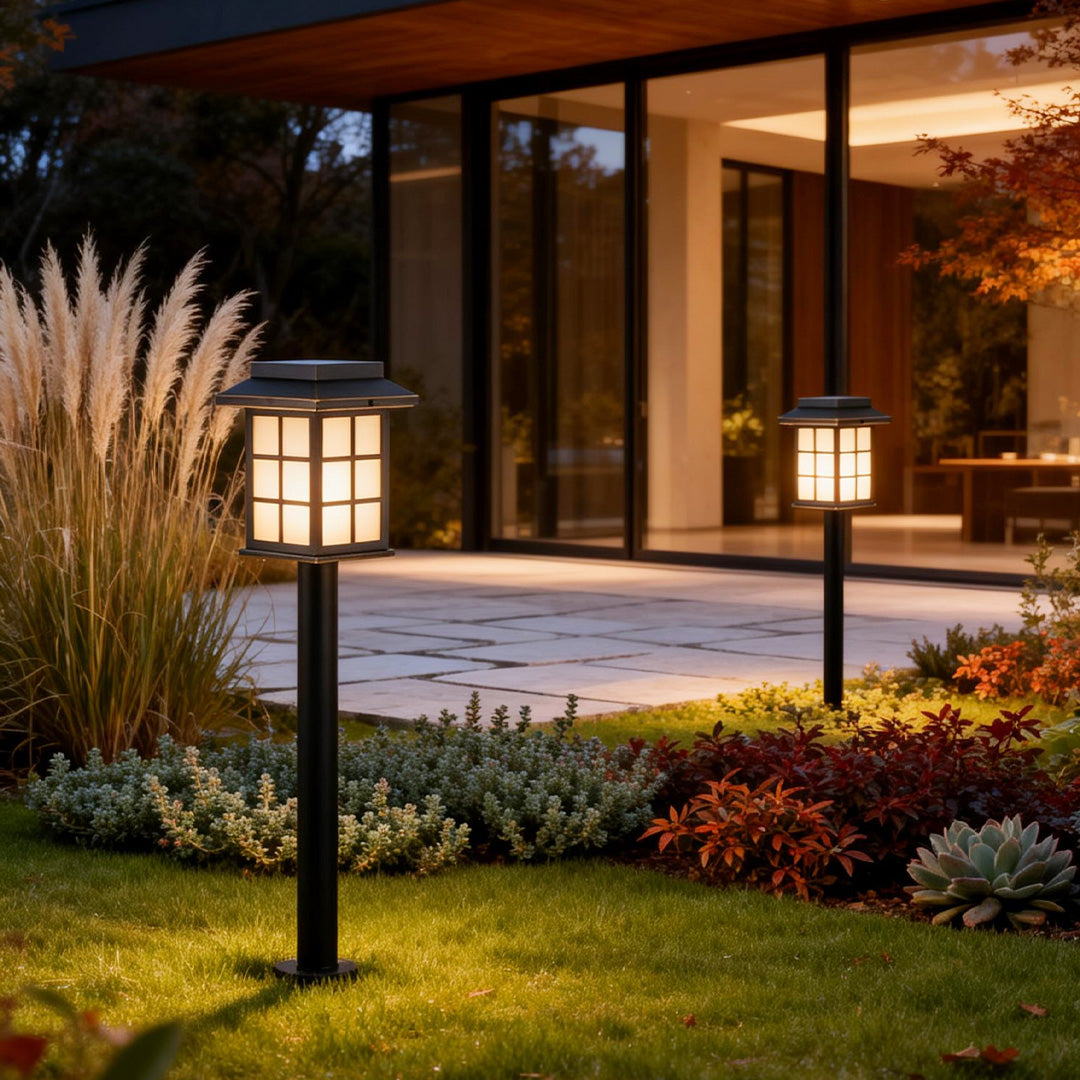 Solar Full Copper Outdoor Path Light Lantern Style Warm White IP55 Garden Stake