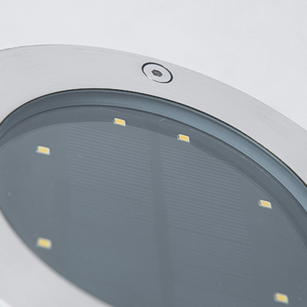 Solar Flat Garden Ground Light Aluminum Alloy Tempered Glass Side-Emitting LED IP65 Buried or Lawn