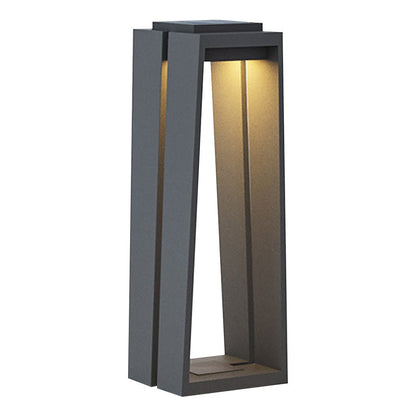 Minimalist Trapezoid Solar Bollard Light 5W LED Warm White Outdoor IP54 2 Heights