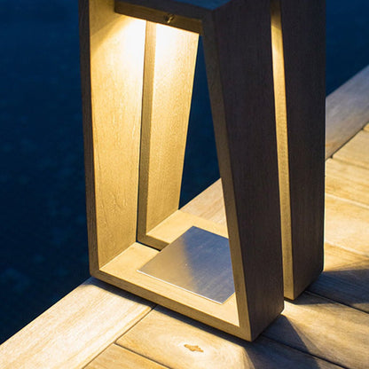 Minimalist Trapezoid Solar Bollard Light 5W LED Warm White Outdoor IP54 2 Heights