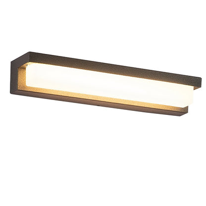 Modern Gray Horizontal Down-Light LED Wall Sconce Stainless Steel Aluminum PC Solar or Hardwired IP54 2 Sizes Courtyard Villa