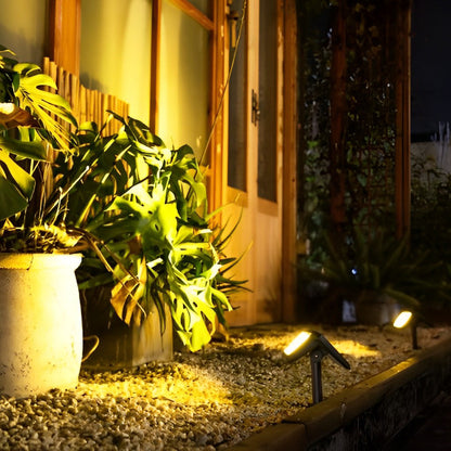 Adjustable Solar LED Landscape Spotlight Waterproof Outdoor Lawn & Path Lighting Black ABS PC IP65