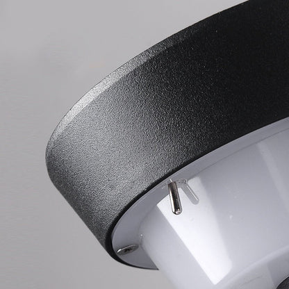 Modern Cylindrical Solar LED Bollard Light Adjustable Spike Base Waterproof Outdoor Pathway Lighting Black Aluminum IP65