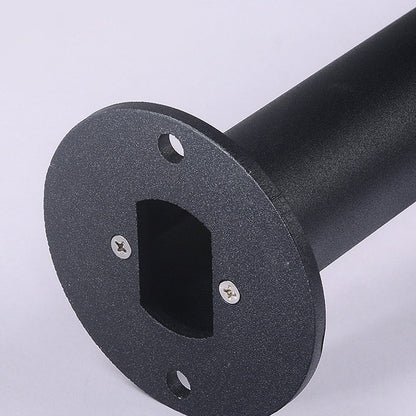 Modern Cylindrical Solar LED Bollard Light Adjustable Spike Base Waterproof Outdoor Pathway Lighting Black Aluminum IP65