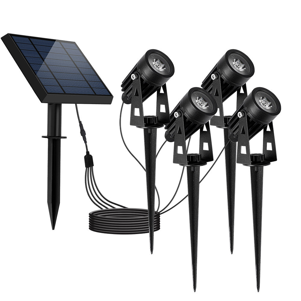 Solar Landscape Spotlight 2-Light 4-Light 270° Adjustable Die-Cast Aluminum Dual CCT IP54 Dusk-to-Dawn