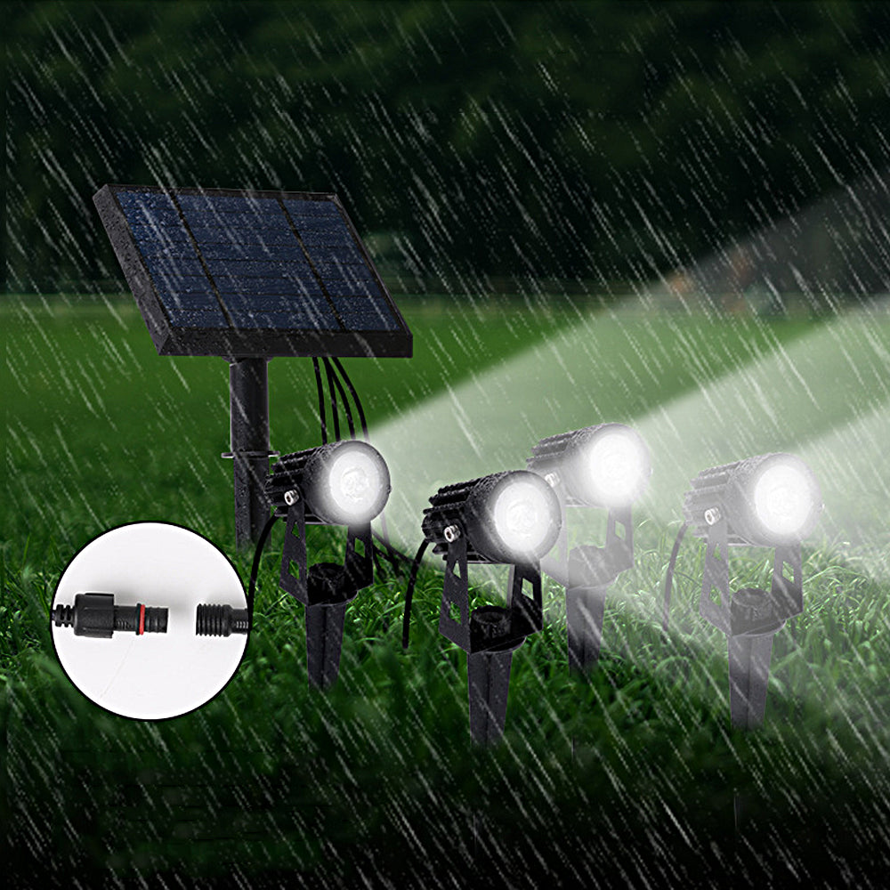 Solar Landscape Spotlight 2-Light 4-Light 270° Adjustable Die-Cast Aluminum Dual CCT IP54 Dusk-to-Dawn