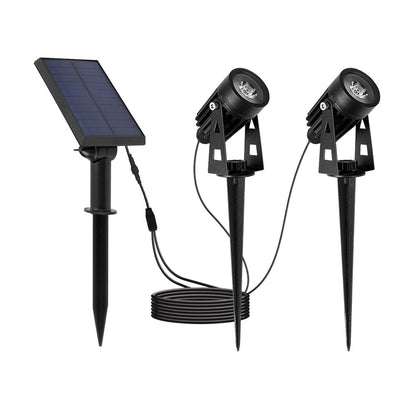 Solar Landscape Spotlight 2-Light 4-Light 270° Adjustable Die-Cast Aluminum Dual CCT IP54 Dusk-to-Dawn