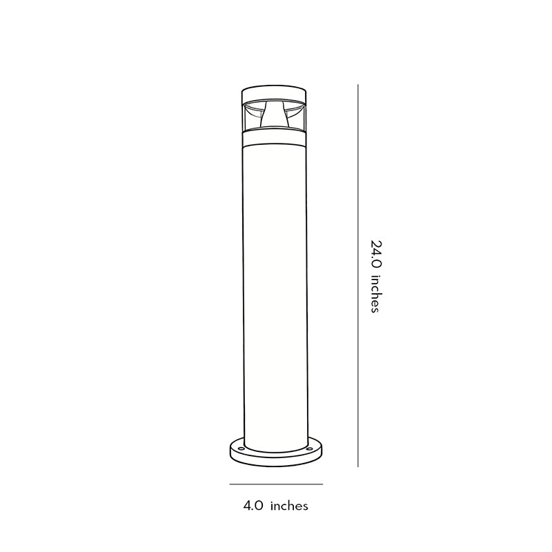 Residential Bollard Light Hardwired Die-Cast Aluminum LED Garden Path Light
