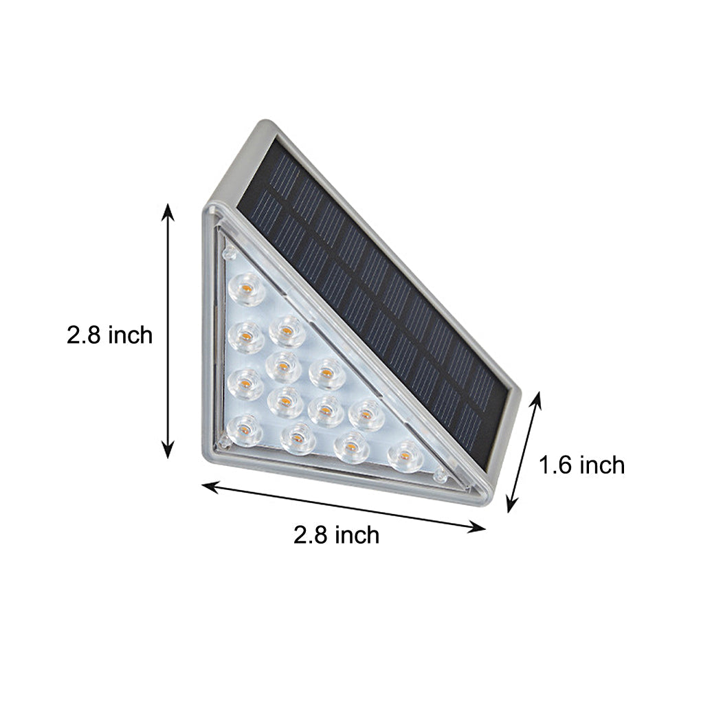 Solar Powered Lights for Steps Modern Waterproof Triangle PC Gray Dual CCT Outdoor