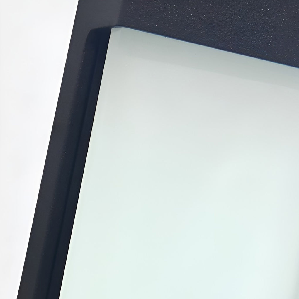 Solar Outdoor Wall Sconce Black Frosted Glass LED 3000K 2-Pack Entrance Porch