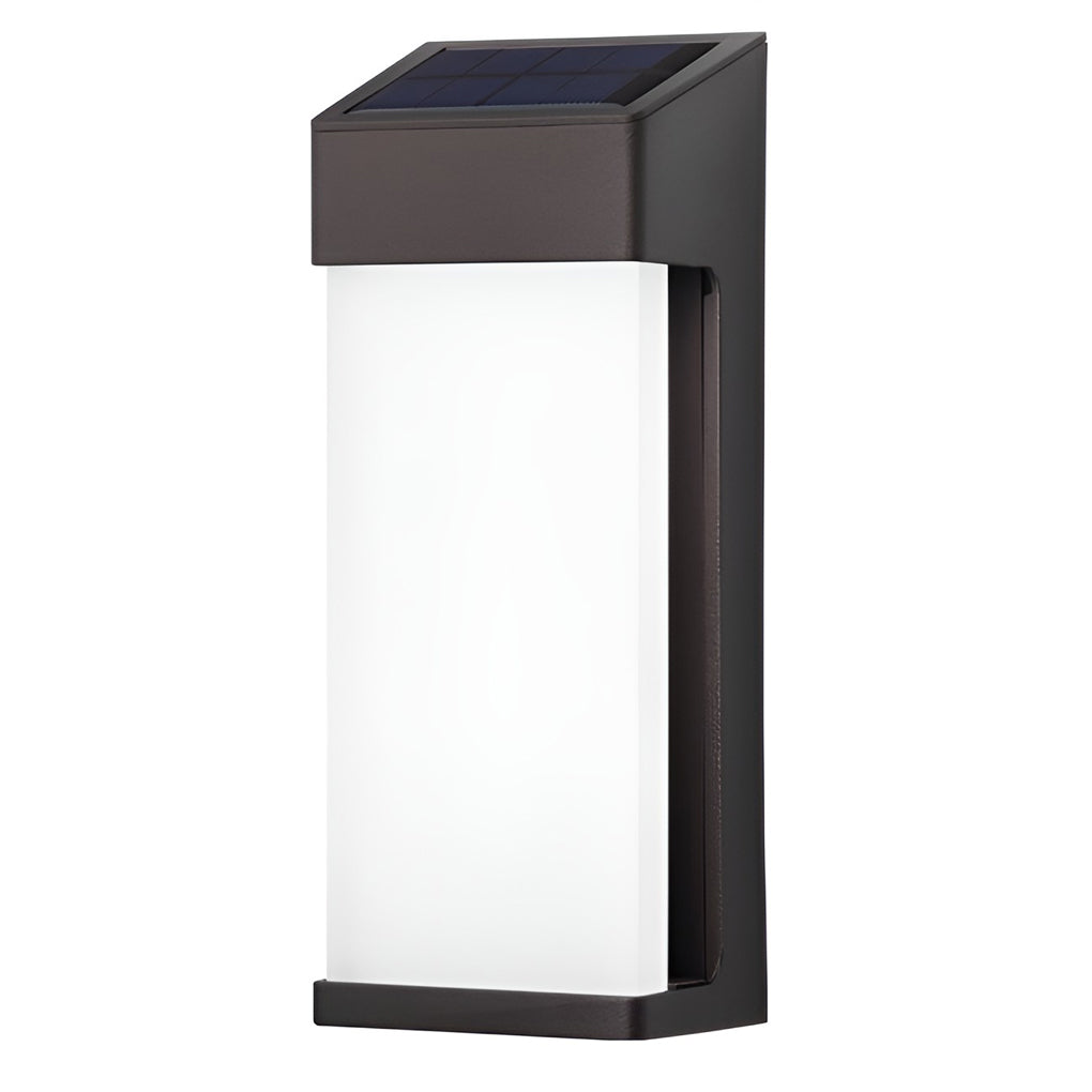 Solar Outdoor Wall Sconce Black Frosted Glass LED 3000K 2-Pack Entrance Porch