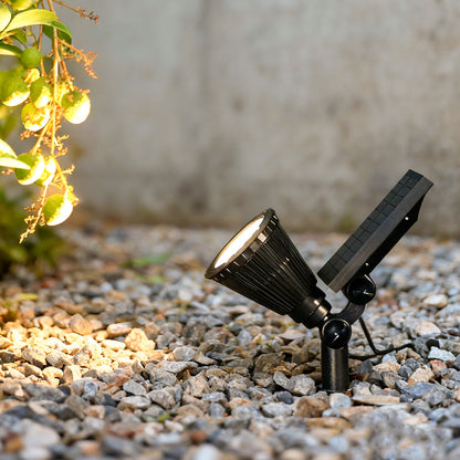 Solar Powered Outdoor Spotlight ABS 7W 490LM Warm White RGB IP65 4400mAh Landscape