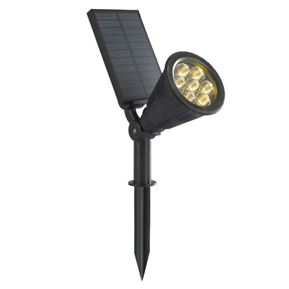 Solar Powered Outdoor Spotlight ABS 7W 490LM Warm White RGB IP65 4400mAh Landscape