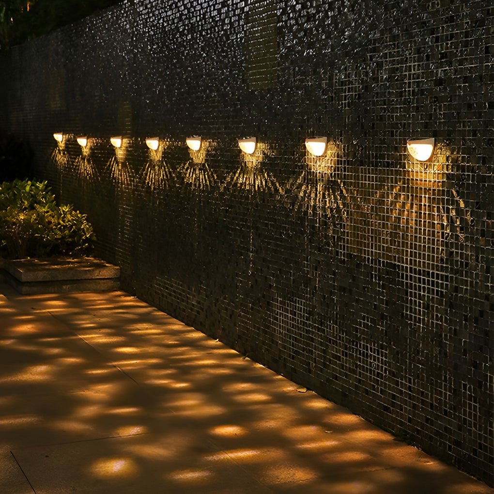 Waterproof Solar Fence Wall Light Plastic ABS PC Black White IP44 70LM 3000K Entrance Porch Garden Step