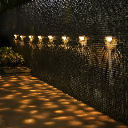 Waterproof Solar Fence Wall Light Plastic ABS PC Black White IP44 70LM 3000K Entrance Porch Garden Step