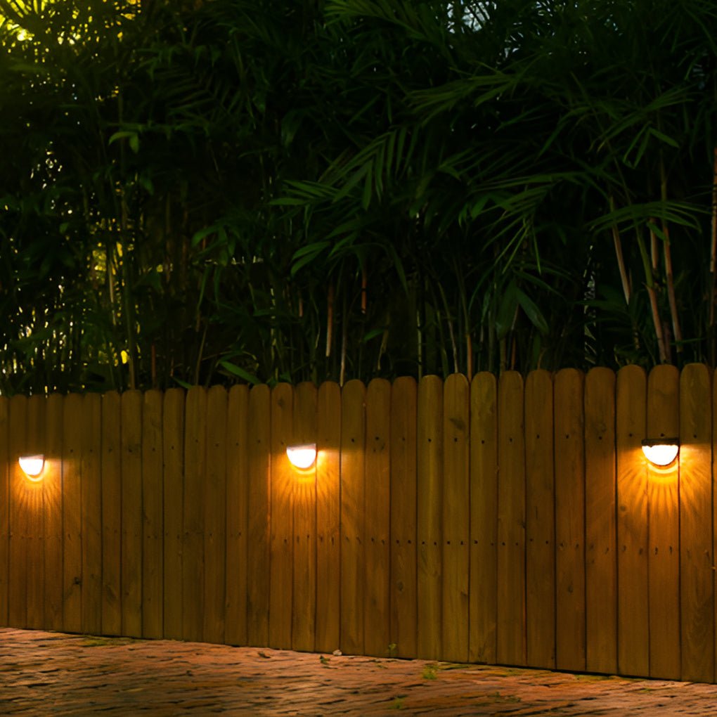 Waterproof Solar Fence Wall Light Plastic ABS PC Black White IP44 70LM 3000K Entrance Porch Garden Step