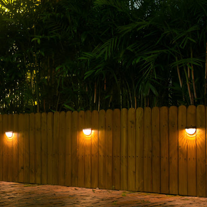 Waterproof Solar Fence Wall Light Plastic ABS PC Black White IP44 70LM 3000K Entrance Porch Garden Step