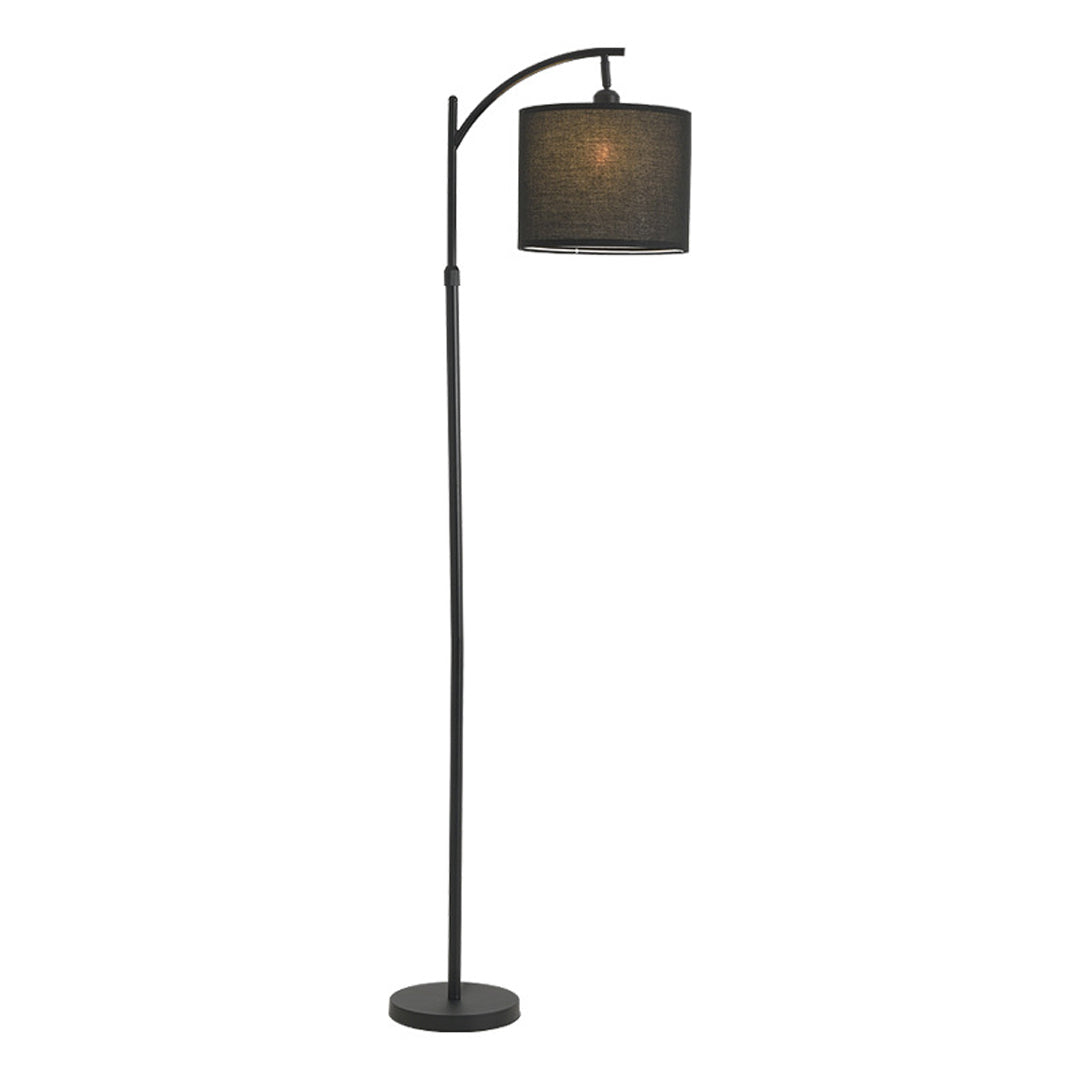 Modern Arc Floor Lamp LED Fabric Shade Adjustable Height Marble Base Dimmable Remote Beige Black Nordic Living Room Bedroom 65 Inch