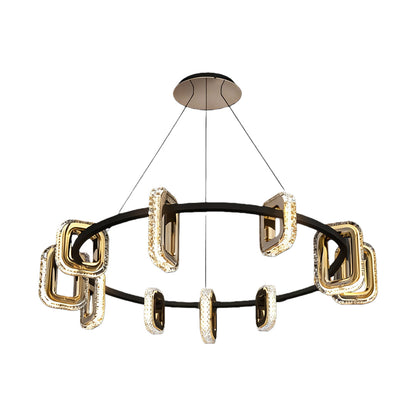 Gold Acrylic Ring Chandelier