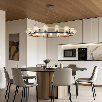 Luxury Copper Chandelier with Transparent Glass Shades