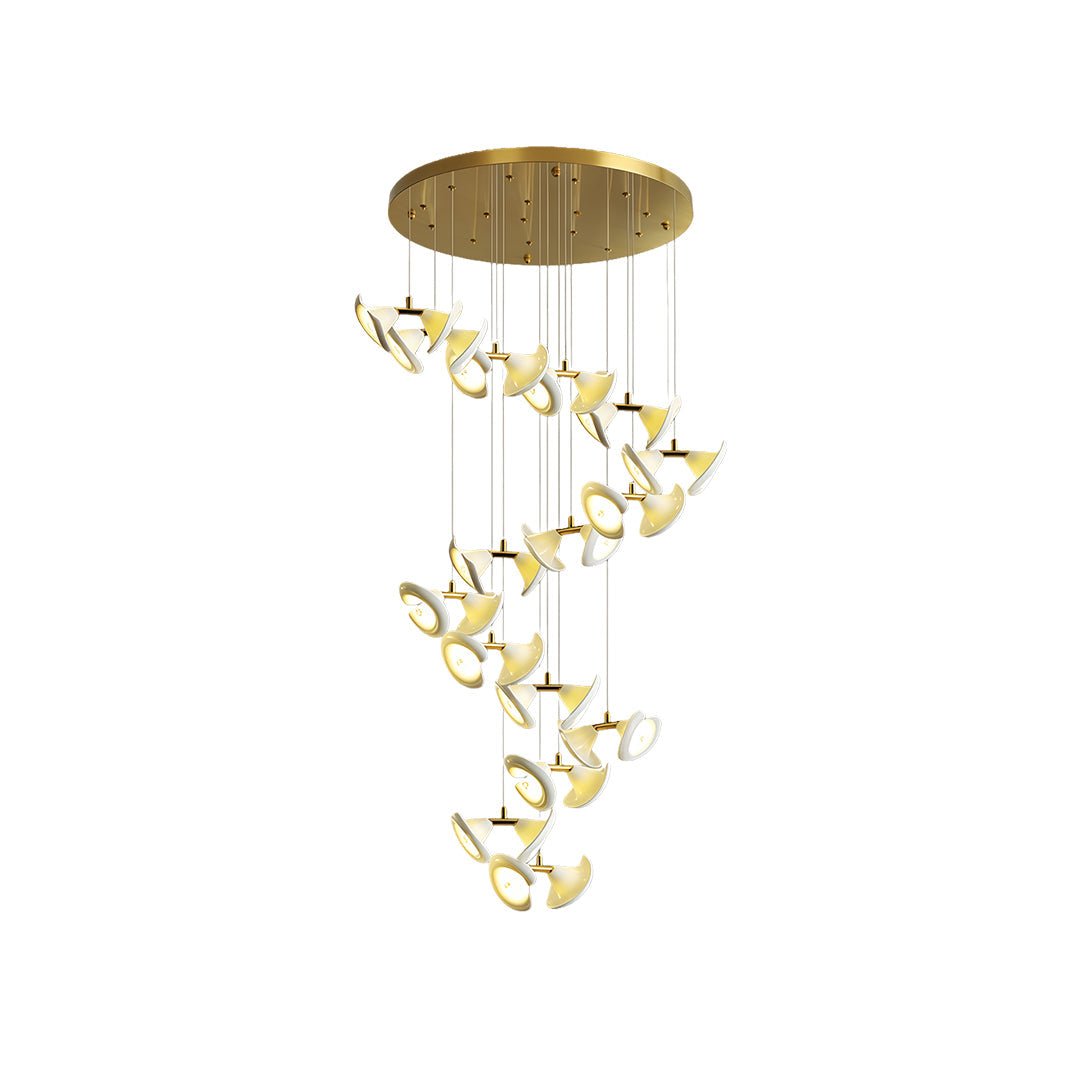 Ceramic Tulip Chandelier Gold Stainless Steel G4 French Style 7 Sizes Warm White