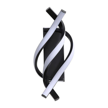 Spiral LED Wall Sconce Sculptural Metal 3CCT Hardwired Bedroom Hallway Black White