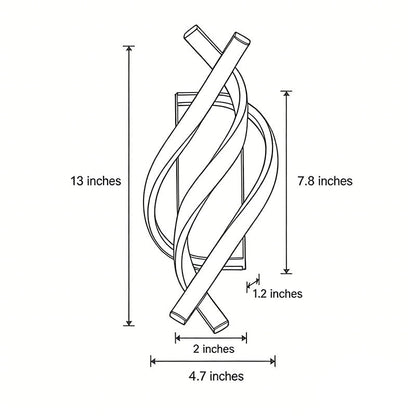 Spiral LED Wall Sconce Sculptural Metal 3CCT Hardwired Bedroom Hallway Black White