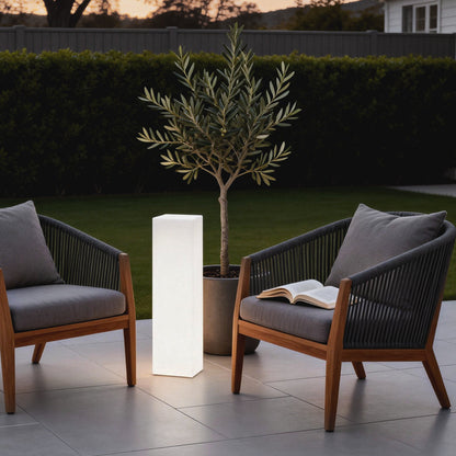 Square PE Glowing Outdoor Floor Lamp IP65 Dimmable RGB+CCT Remote 5W Landscape