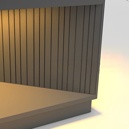 Modern Stripe Stainless Steel Tempered Glass Outdoor Pillar Light Black Solar or Hardwired IP65 10 Hour 5 Sizes