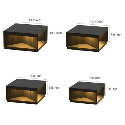 Modern Stripe Stainless Steel Tempered Glass Outdoor Pillar Light Black Solar or Hardwired IP65 10 Hour 5 Sizes