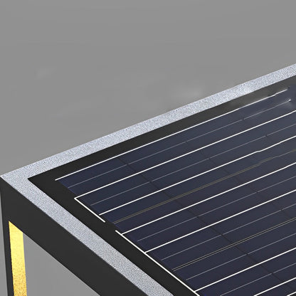 Modern Stepped Stainless Steel Outdoor Pillar Light Black Solar or Hardwired IP65 360 Degree 3 Sizes Garden Gate