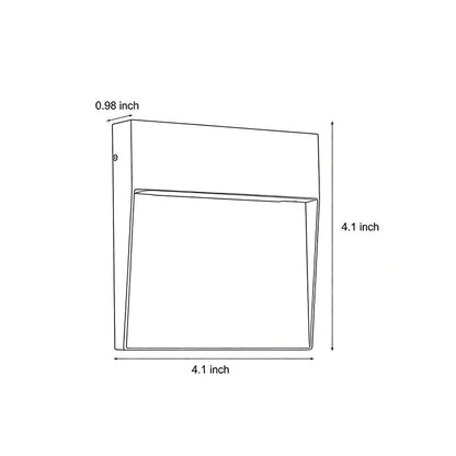 Square Stair Lights Minimalist Aluminum Glass LED Outdoor Step Wall Mount 3W IP65