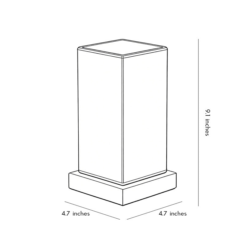 Nordic Cube Wood Frosted Glass Table Lamp Touch Remote Three Colour Temps G9 USB