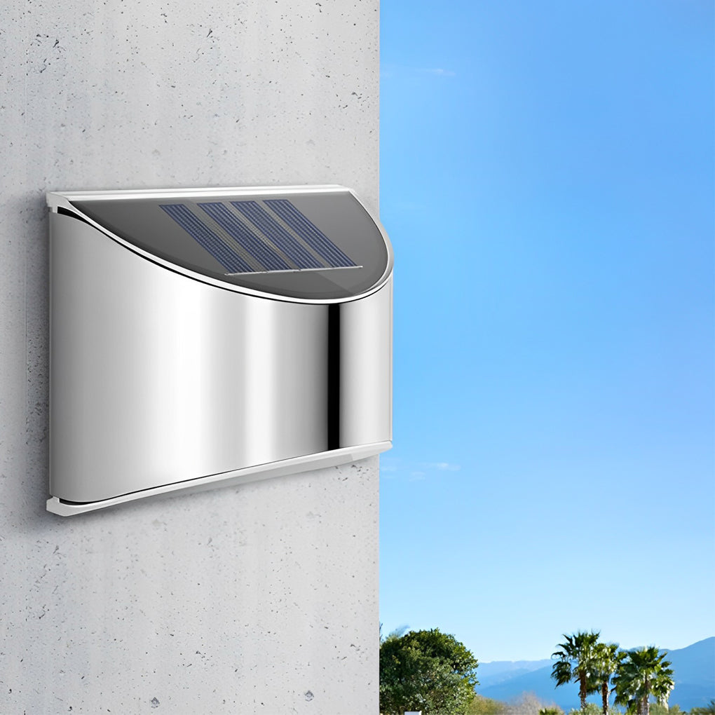 Outdoor Wall Sconce Stainless Steel Silver LED Warm White or Daylight