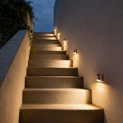 Outdoor Wall Sconce Stainless Steel Silver LED Warm White or Daylight