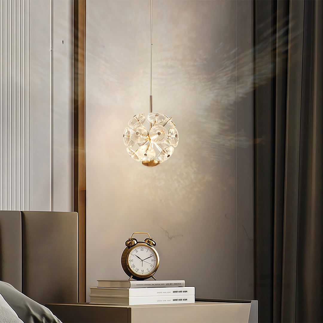 Staircase Chandelier Gold Crystal Ball Spiral LED 1-30 Head 3000K Warm White