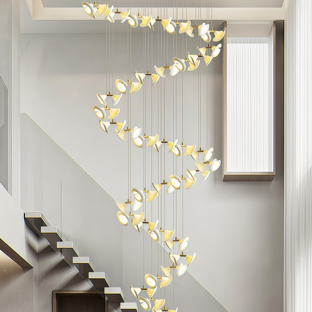 Ceramic Tulip Chandelier Gold Stainless Steel G4 French Style 7 Sizes Warm White