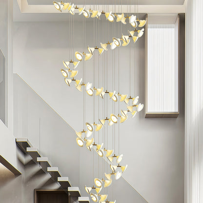 Ceramic Tulip Chandelier Gold Stainless Steel G4 French Style 7 Sizes Warm White