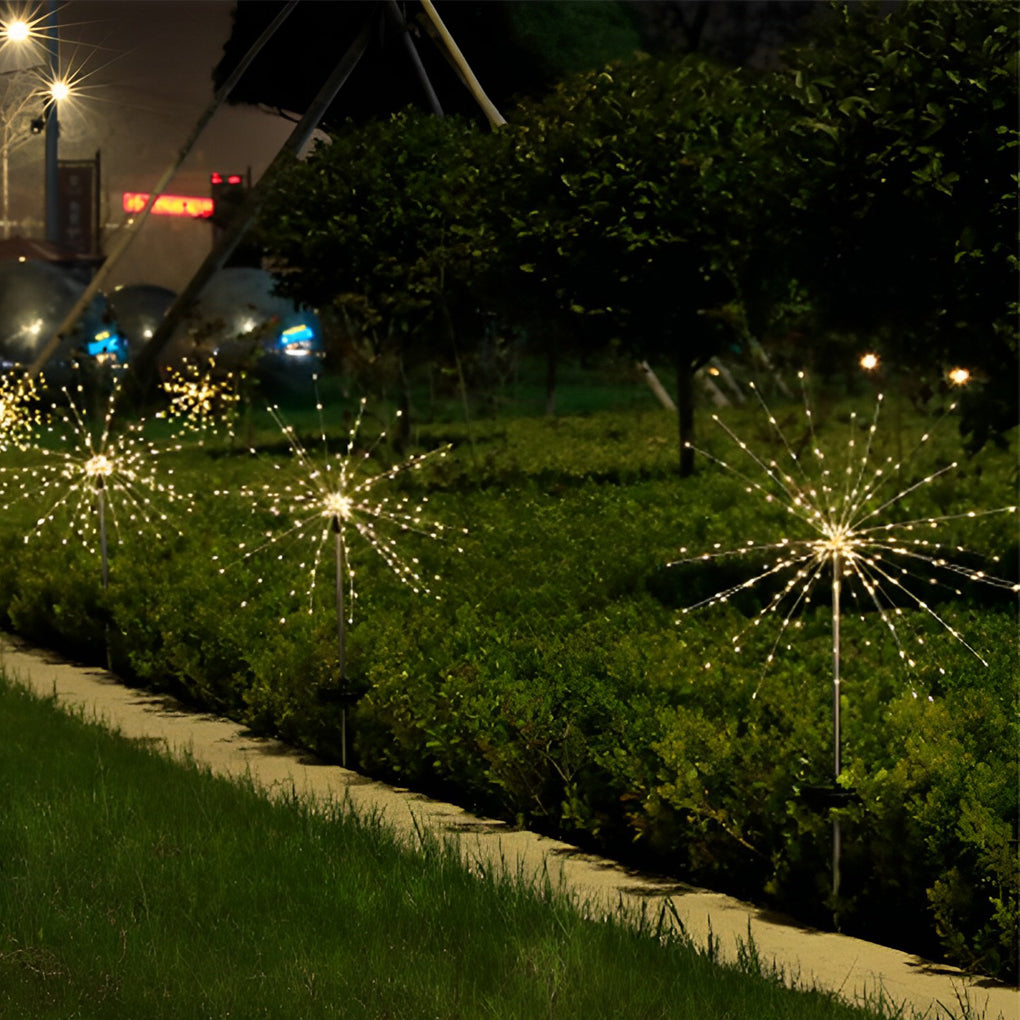 Solar Starburst Garden Lights 200 LED Firework Stake Lights Outdoor IP65