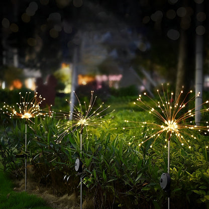 Solar Starburst Garden Lights 200 LED Firework Stake Lights Outdoor IP65