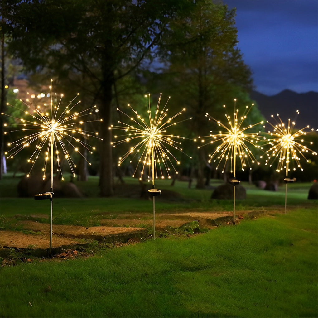 Solar Starburst Garden Lights 200 LED Firework Stake Lights Outdoor IP65