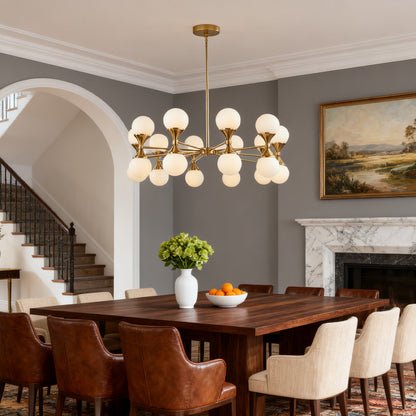 Full Copper Bubble Glass Chandelier with Transparent Glass Globes