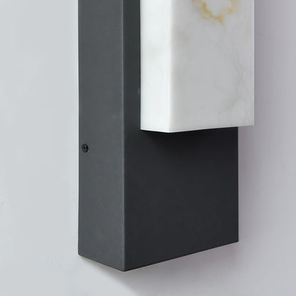 Stone Texture Marble Shade Outdoor Wall Sconce IP54 Stainless Steel LED