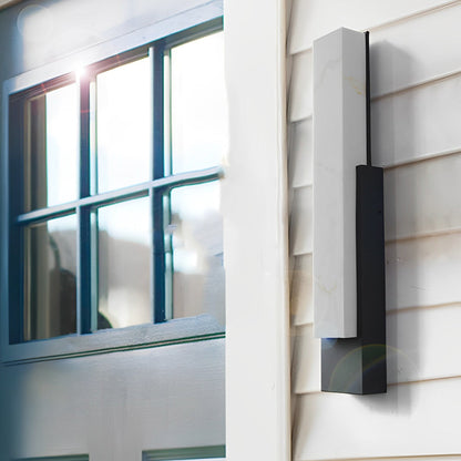 Stone Texture Marble Shade Outdoor Wall Sconce IP54 Stainless Steel LED