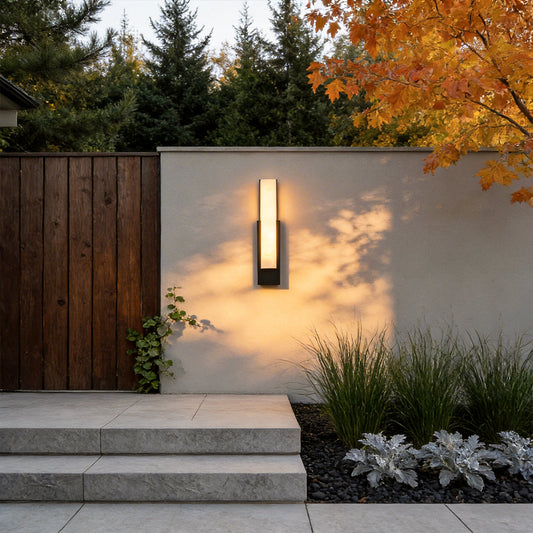 Stone Texture Marble Shade Outdoor Wall Sconce IP54 Stainless Steel LED