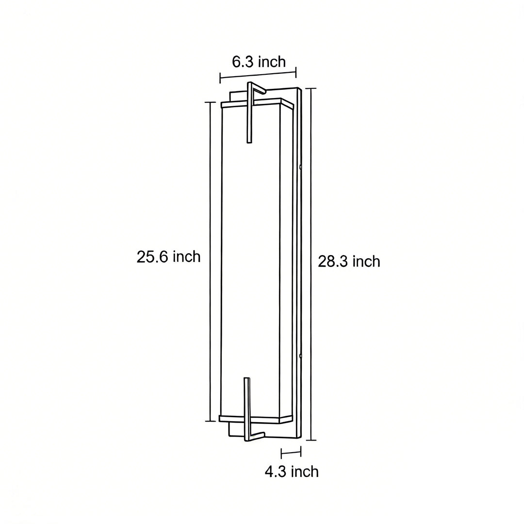 Modern LED Outdoor Wall Sconce Natural Marble Shade Stainless Steel 20W 3CCT Black 28 Inch