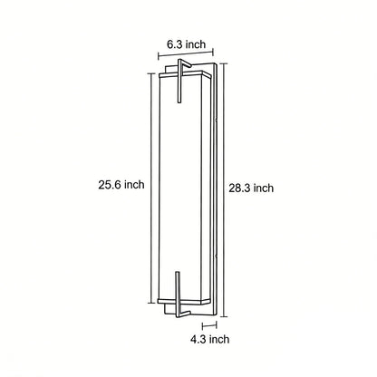 Modern LED Outdoor Wall Sconce Natural Marble Shade Stainless Steel 20W 3CCT Black 28 Inch