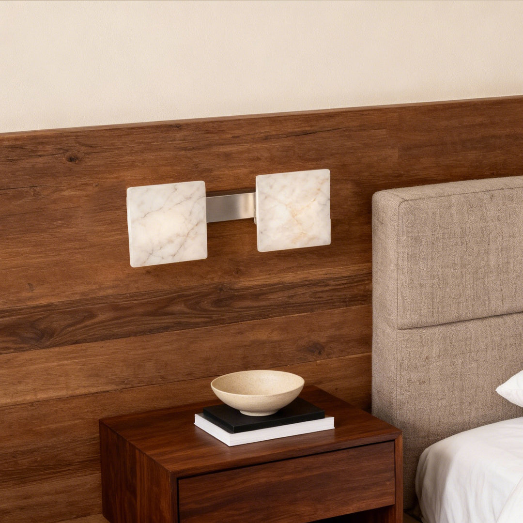 Modern Marble Stone Wall Sconce – Mid-Century Aluminum LED Wall Light