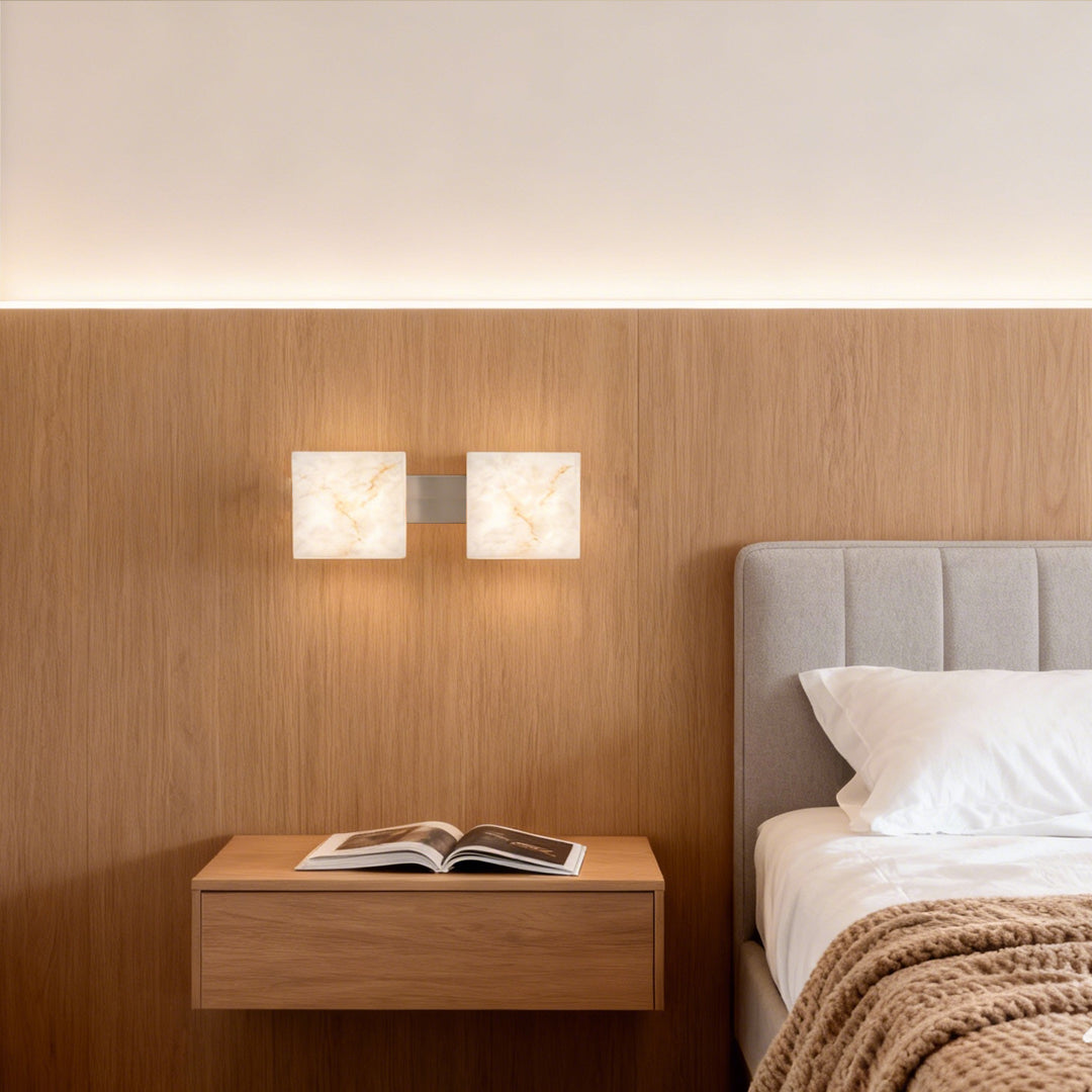 Modern Marble Stone Wall Sconce – Mid-Century Aluminum LED Wall Light